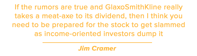 If the rumors are true and GlaxoSmithKline really takes a meat-axe to its dividend, then I think you need to be prepared for the stock to get slammed as income-oriented investors dump it